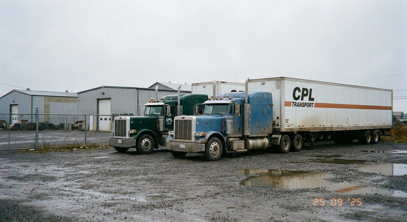 Camions CPL Transport dans la cour à Mascouche