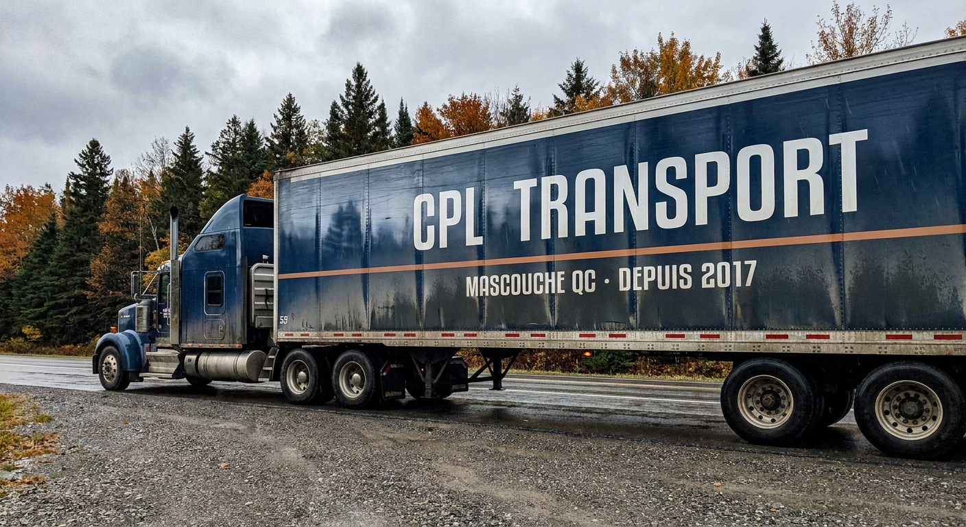 Camion CPL Transport sur une autoroute du Québec