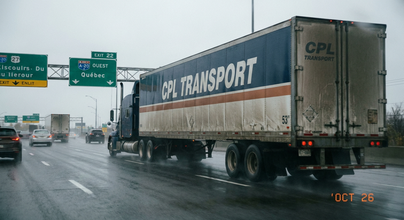 Camion CPL Transport sur l'autoroute au Québec